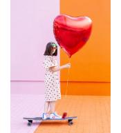 Balon foliowy duże serce - Czerwony 73cm