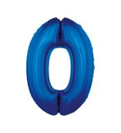 Balon foliowy cyfra 0 - Niebieski 92cm