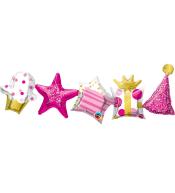 Balon foliowy girlanda - Birthday Pink 86cm 2 szt.