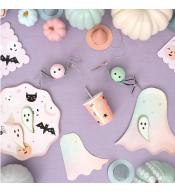 Talerzyki papierowe Meri Meri - Pastel Halloween Duszek