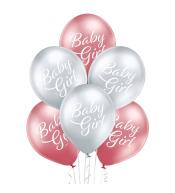 Zestaw balonów na baby shower z napisem - Baby Girl