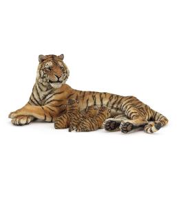 Figurka Papo - Tygrysica leżąca z młodymi