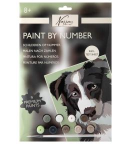 Malowanie po numerach na kartonie - Pies