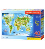 MAXI Puzzle Castorland 40 el. - World Map