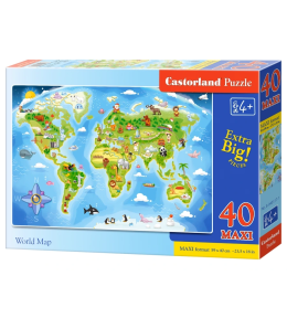 MAXI Puzzle Castorland 40 el. - World Map