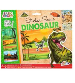 Książeczka z naklejkami scenki z dinozaurami