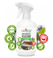 LAVECO Naturalny Płyn do Czyszczenia Kuchni 0,5l - Zielona cytryna i lawenda