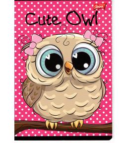 Zeszyt A5 16k 3 linie cute owl dziewczęcy