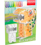 Cubehead Dino – Velociraptor kolorowanka 3d Monumi