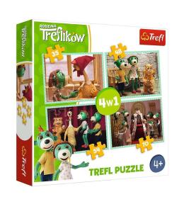 Trefl Puzzle 4w1 Nowi przyjaciele Rodzina Treflików