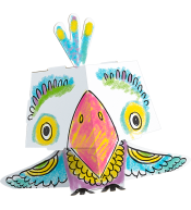 Kolorowanka 3D Cube Head Monumi - Papuga