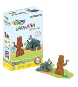 Jumping Clay zestaw kreatywny Sawanna - Nosorożec