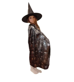 Strój Peleryna Halloween Srebrna dla dzieci 98 cm