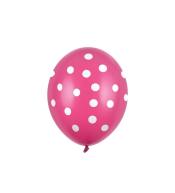 Balony Różowe w kropki 30 cm 6 szt. - PartyDeco