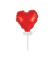 Balon foliowy serce na patyczku czerwone 8cm GoDan