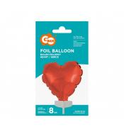 Balon foliowy serce na patyczku czerwone 8cm GoDan
