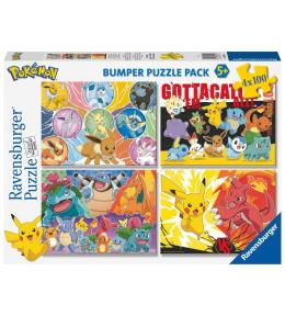Puzzle Ravensburger 4x100 el. - Pokemon ---uszkodzone opakowanie--- Puzzle Ravensburger 4x100 el. - Pokemon ---uszkodzone opakowanie---
