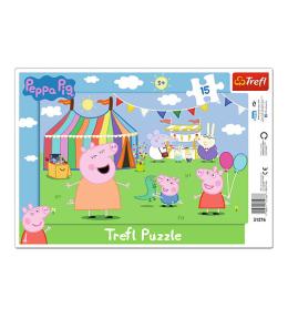 Puzzle ramkowe Trefl Świnka Peppa 15 el. - W wesołym miasteczku Puzzle ramkowe Trefl Świnka Peppa 15 el. - W wesołym miasteczku