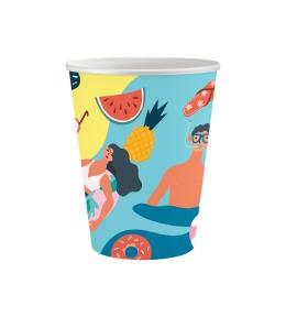 Kubeczki papierowe GoDan 250ml/6szt - Summer, Let's Party (beach) Kubeczki papierowe GoDan 250ml/6szt - Summer, Let's Party (beach)