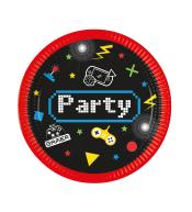 Talerzyki papierowe Procos 23cm/8szt - Gaming Party