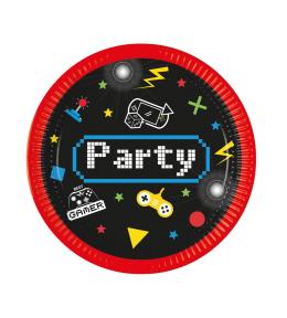 Talerzyki papierowe Procos 23cm/8szt - Gaming Party Talerzyki papierowe Procos 23cm/8szt - Gaming Party