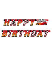Girlanda papierowa GoDan 2,2m - Wyścigi, Happy Birthday