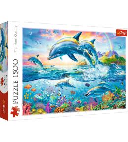 Puzzle Trefl Premium Quality 1500 el. - Rodzina delfinów ---uszkodzone opakowanie--- Puzzle Trefl Premium Quality 1500 el. - Rodzina delfinów ---uszkodzone opakowanie---