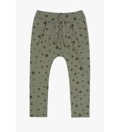 Szare legginsy dziecięce Minoti w czarne gwiazdki, fason baggy z obniżonym krokiem, rozmiar 98/104