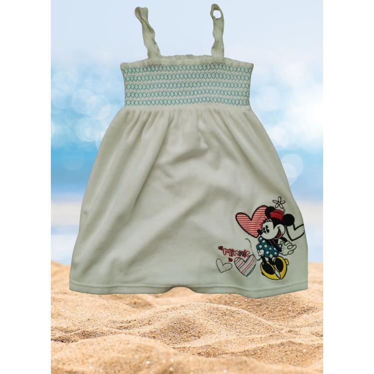 Biała sukienka plażowa frotte z Myszką Minnie dla dziewczynki, rozmiar 104, Disney