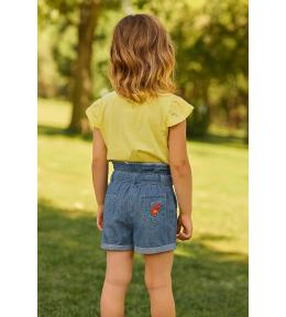 Boboli niebieskie szorty jeansowe z haftem, rozmiar 116 – 6 lat Boboli niebieskie szorty jeansowe z haftem, rozmiar 116 – 6 lat