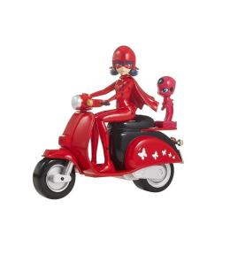 Figurka pojazd Miraculous, Biedronka i Czarny Kot - Skuter Biedronki, Bandai Figurka pojazd Miraculous, Biedronka i Czarny Kot - Skuter Biedronki, Bandai