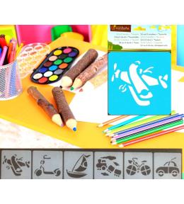 Avenue Mandarine Zestaw Szablonów 6szt Transport Pojazdy Edukacyjne 3+ Avenue Mandarine Zestaw Szablonów 6szt Transport Pojazdy Edukacyjne 3+