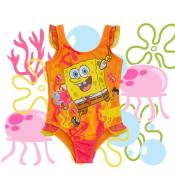 Kostium kąpielowy dziewczęcy 3 lata SpongeBob z falbankami jednoczęściowy