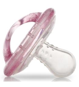 Nuby Smoczek Cherry silikonowy 0m+ - Różowy | Bezpieczny, wentylowany i masujący Nuby Smoczek Cherry silikonowy 0m+ - Różowy | Bezpieczny, wentylowany i masujący