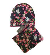 Komplet UL&KA czapka i komin 1-3l - Kwiatowy