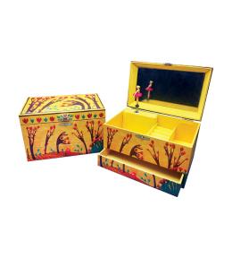 Szkatułka z pozytywką i szufladką na pierścionki SVOORA - Forest Dance