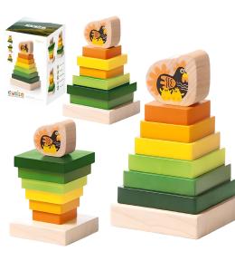 Drewniana piramidka Cubika LD-15 „Kurka” (8 el.)