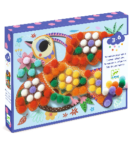 Zestaw kreatywny Djeco Obrazki z Pomponów - Ptaszki