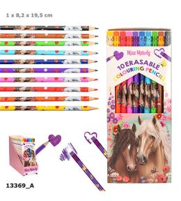Depesche Kredki ścieralne Miss Melody 10 kolorów z gumką 13369A