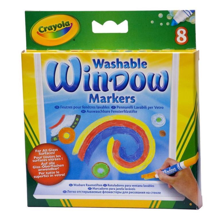 Flamastry zmywalne do szkła  8 kolorów CRAYOLA