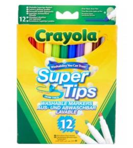 Flamastry zmywalne grube i cienkie 12 kol CRAYOLA