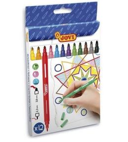 Flamastry dwustronne 12 kolorów JOVI