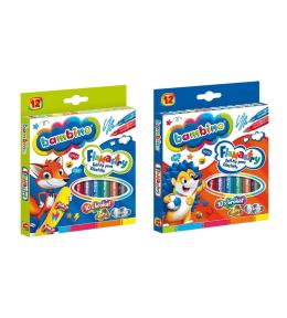 Flamastry brokatowe 12 kolorów BAMBINO
