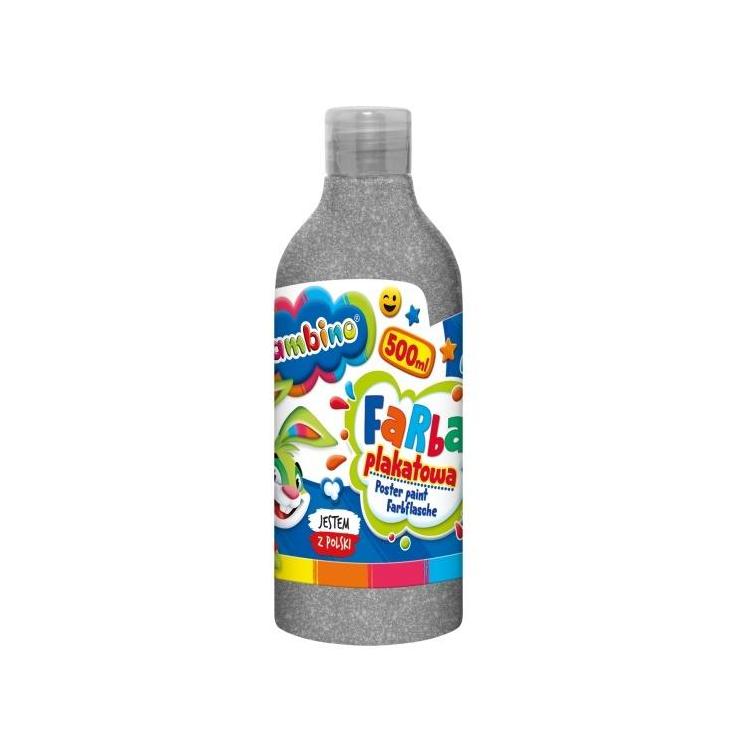 Farba plakatowa srebrna 500ml BAMBINO