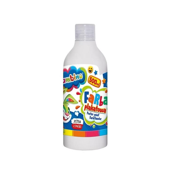Farba plakatowa biała 500ml BAMBINO
