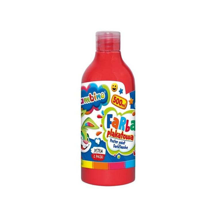 Farba plakatowa czerwona 500ml BAMBINO