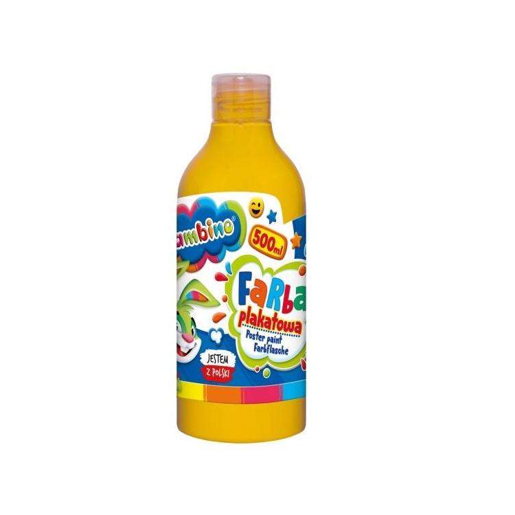 Farba plakatowa żółta 500ml BAMBINO