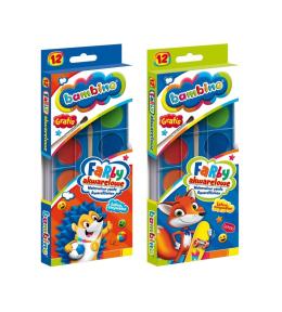 Farby akwarelowe 12 kolorów BAMBINO