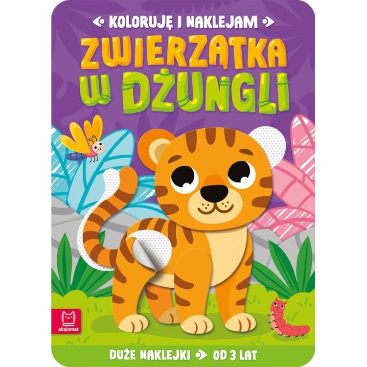 Koloruję i naklejam. Zwierzątka w dżungli