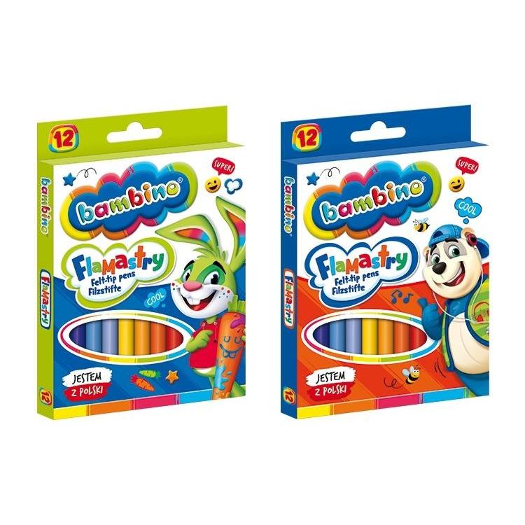 Flamastry 12 kolorów BAMBINO
